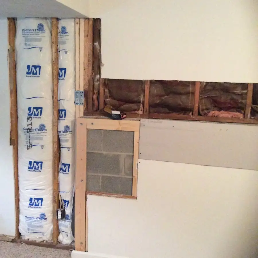 Wall insulation replacement during Contents Cleaning & Restoration in Fair Haven